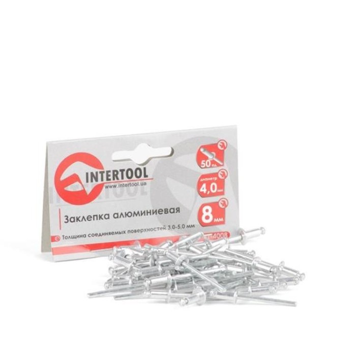 купить купить Заклепка алюминиевая 4,0x8,0 мм, упаковка 50 шт. INTERTOOL RT-4008  