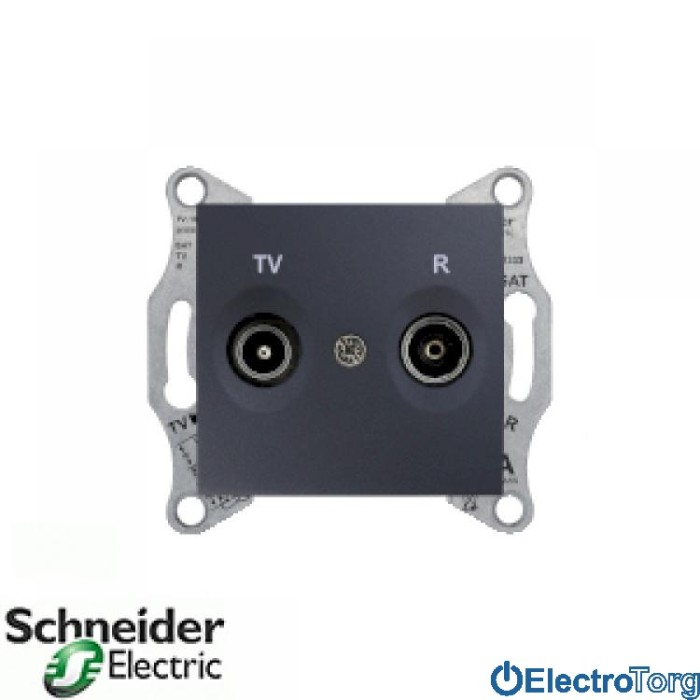 TV/R розетка проходная 8Дб графитовая Sedna Schneider Electric (Шнайдер Электрик)