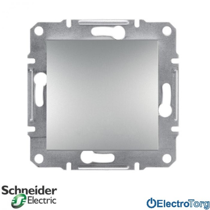 Выключатель одноклавишный алюминий Asfora Schneider Electric (Шнайдер Электрик)