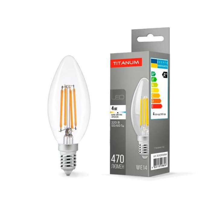 купить купить LED лампа TITANUM  Filament C37 4W E14 4100K  