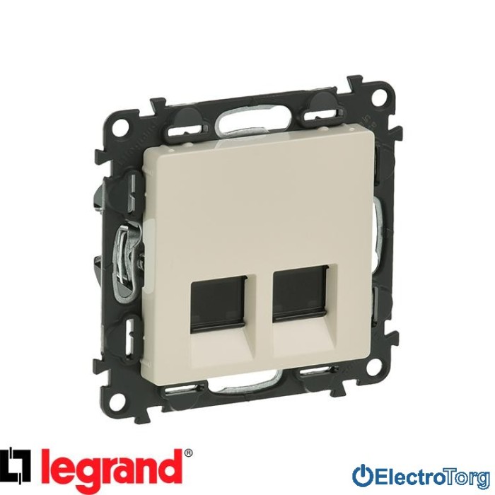 купить купить Механизм розетки компьютерной RJ45 6 UTP двойной слоновая кость Valena LIFE Legrand  