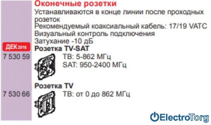 купить купить Розетка телевизионная TV-SAT с топологией шлейф оконечная Valena IN'MATIC Legrand  