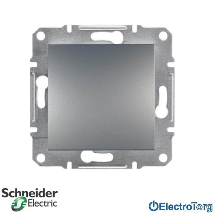 Выключатель одноклавишный сталь Asfora Schneider Electric (Шнайдер Электрик)