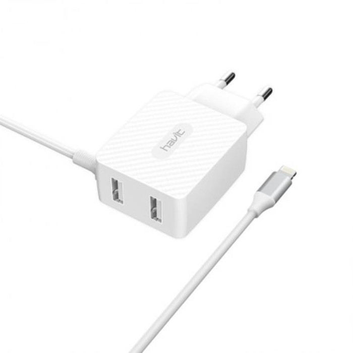 купить купить Зарядний пристрій HAVIT HV-H143 2USB з Lightning кабелем  