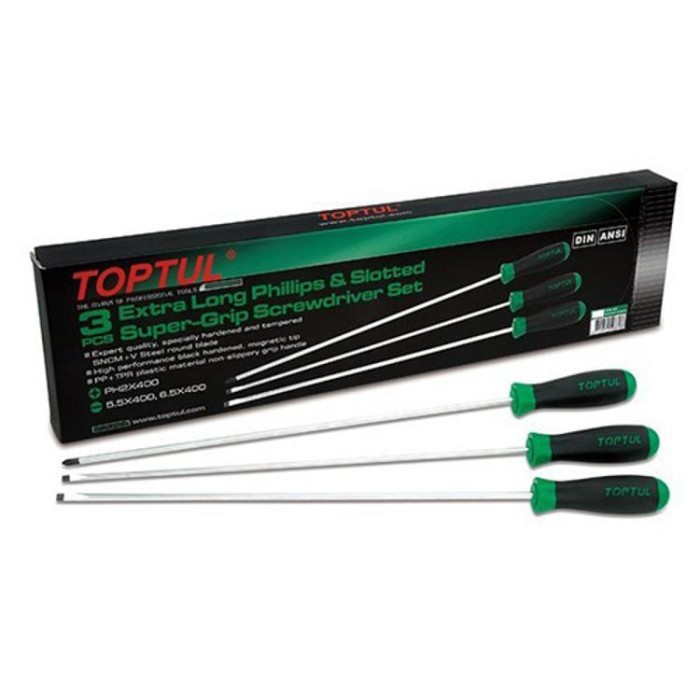 купить купить Набор отверток длинных 3ед. TOPTUL (PH1x250, PH2x250, SL5,5x400) GAAE0305  