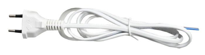 Провід мережевий з вилкою б/з, ПВС 2х0,50, 1,5м, білий