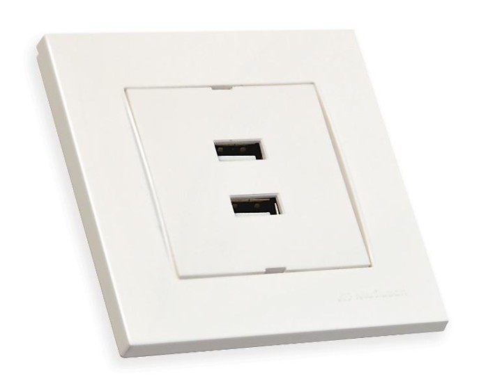 купить купить Розетка 2гн USB горизонтальна , RITA, Mutlusan, білий, (2220 449 0101)  