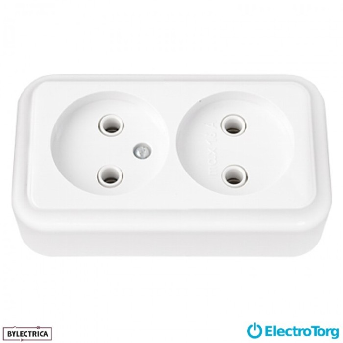 купить купить Розетка 2-я Пралеска белая РА 16-260 BYLECTRICA  