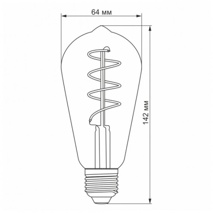 купить купить LED лампа Filament ST64FGD 4W E27 2100K Диммерная графит VIDEX  