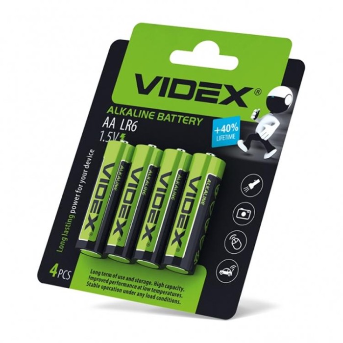 купить купить Батарейка лужна Videx LR6/AA 4шт Blister Card  