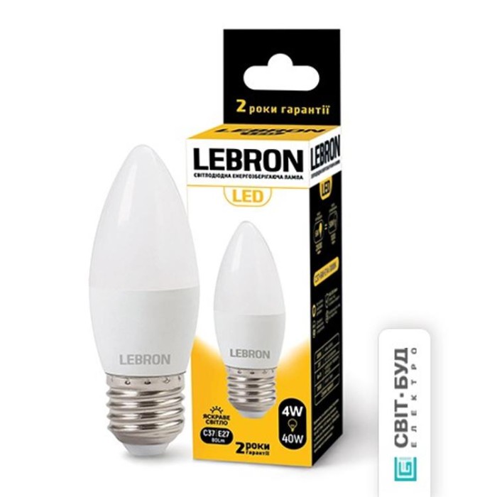 купить купить LED лампа L-С37, 4W, Е27, 4100K, 320Lm, угол 220° Lebron  