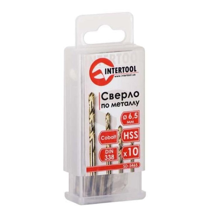 купить купить Сверло кобальтовое по металлу 6.5 мм HSS-Co, DIN 338 INTERTOOL SD-5465  