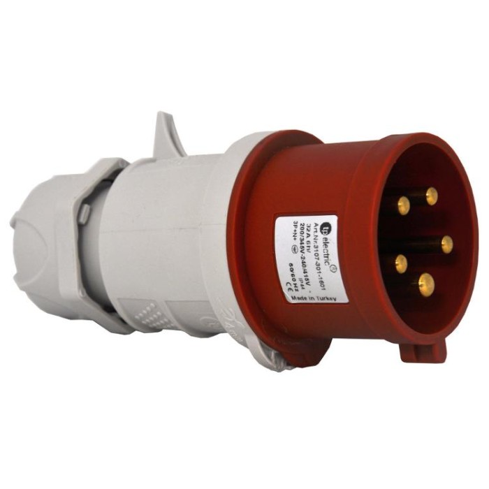 купить купить Вилка силовая 16А / 5 (3Р + N + PE) IP44, TP electric (3105-301-1601)  