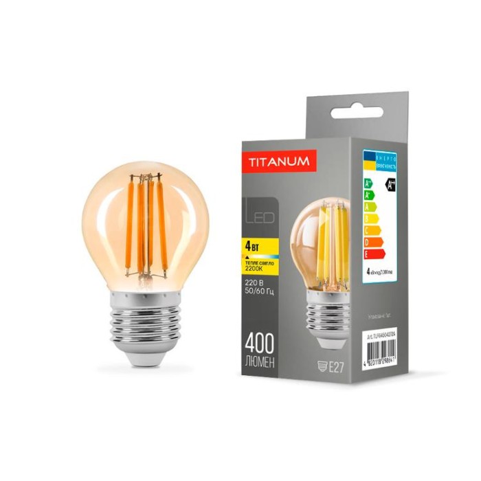 купить купить LED лампа TITANUM  Filament G45 4W E27 2200K бронза  