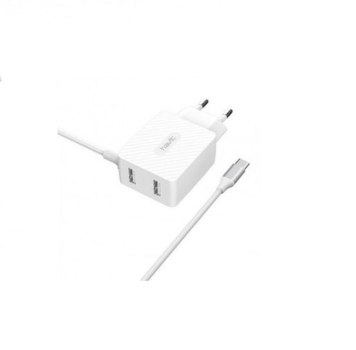 купить купить Зарядний пристрій HAVIT HV-H144 2USB з Type-C кабелем  
