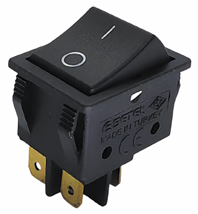 Клавішний перемикач, 1 клавіша, прямокутний, ON-OFF, SETEL (S22111)