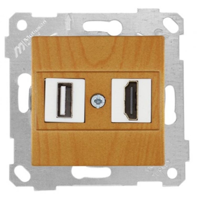 купить купить Розетка компьютерная  1*USB 1*HDMI RITA MUTLUSAN дуб  
