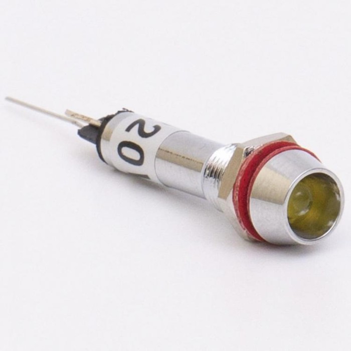 Світлодіодний індикатор металевий AD22C-6 220v AС, жовтий, Takel