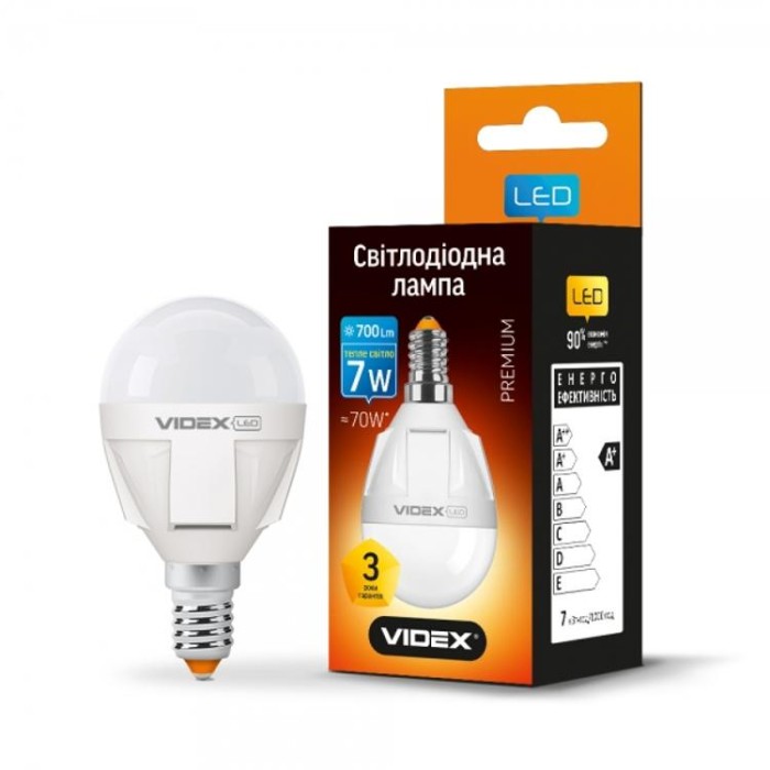купить купить LED лампа G45 7W E14 3000K VIDEX  