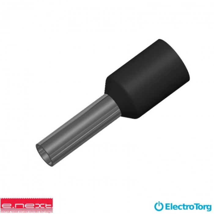 купить купить Изолированный наконечник втулочный e.terminal.stand.e2508.black 2,5 кв.мм, черный E-NEXT  