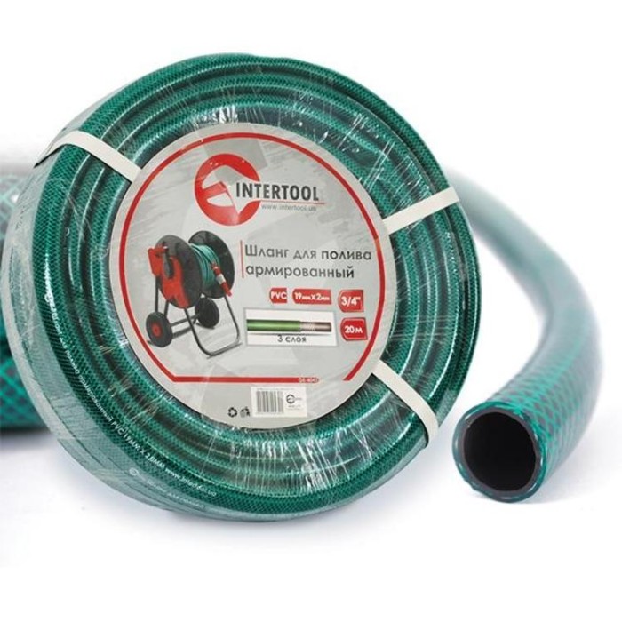 купить купить Шланг для полива 3-х слойный 3/4&quot;, 20 м, армированный PVC INTERTOOL GE-4043  