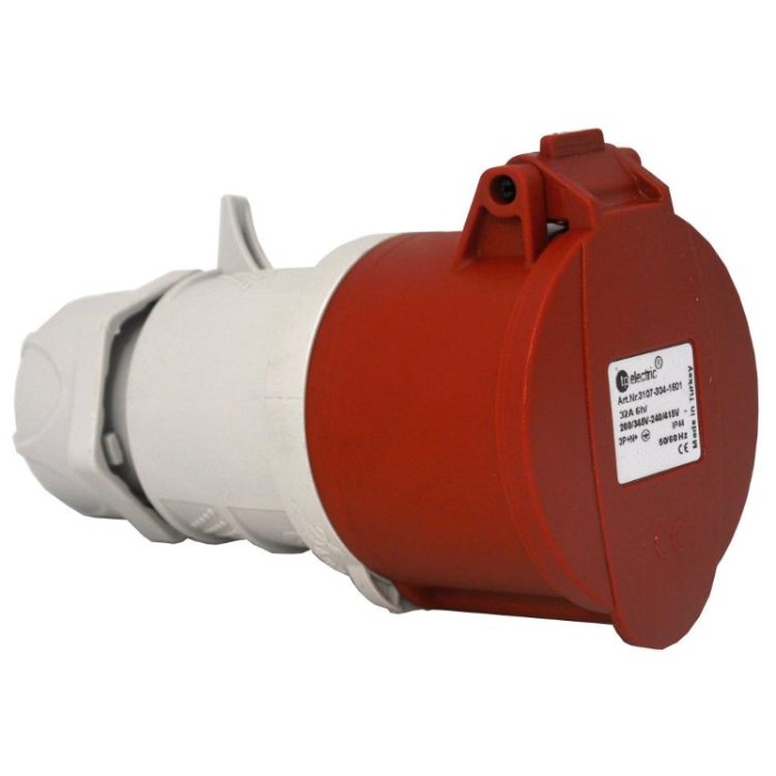 купить купить Розетка силовая 16А / 5 (3Р + N + PE) IP44, TP electric (3105-304-1601)  