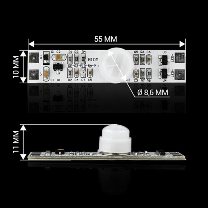 купить купить РІR сенсор DP-03-PIR-5A-P для профиля с фотоэлементом 5А DC12V  