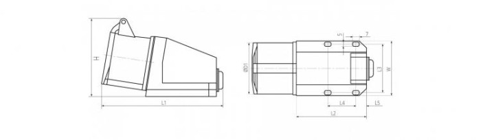 Розетка стац. зовнішня 135 (IP-67)Takel