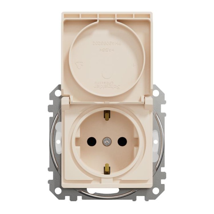 Розетка з заземлення, зі шторками, та з кришкою IP44 Бежевий Sedna Design Schneider Electric
