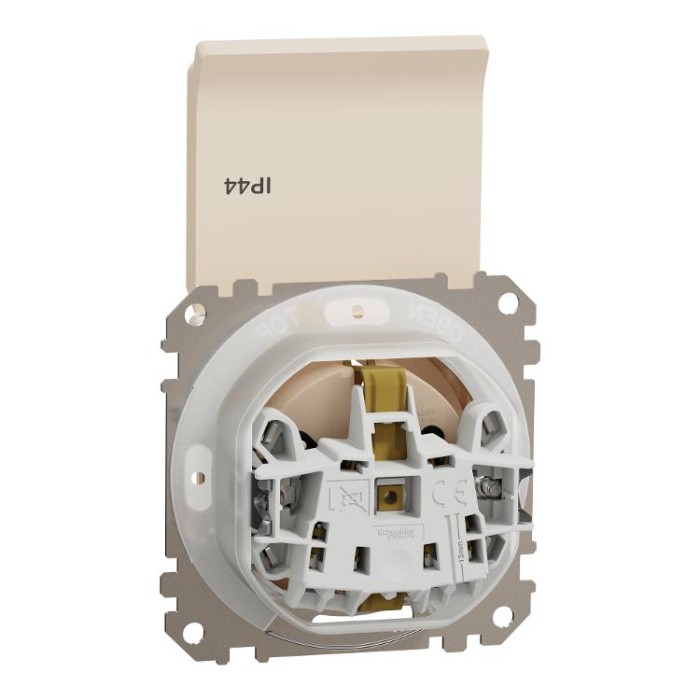 Розетка з заземлення, зі шторками, та з кришкою IP44 Бежевий Sedna Design Schneider Electric