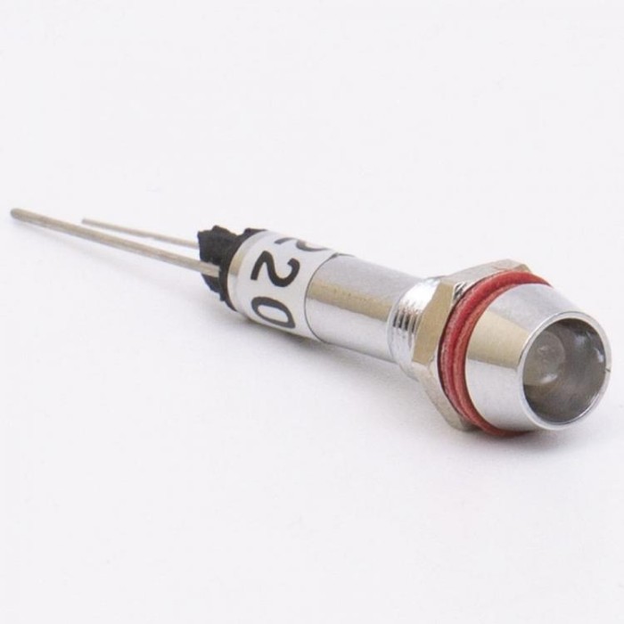 Світлодіодний індикатор металевий AD22C-6 220v AС, білий, Takel