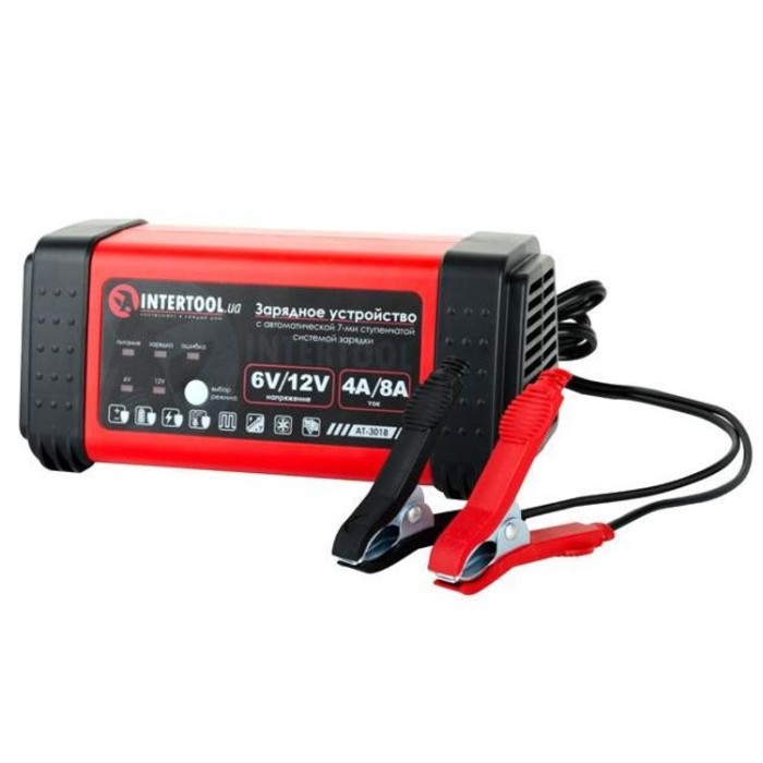 купить купить Зарядное устройство 6/12В, 4/8A, 230В, LED-индикация INTERTOOL AT-3018  