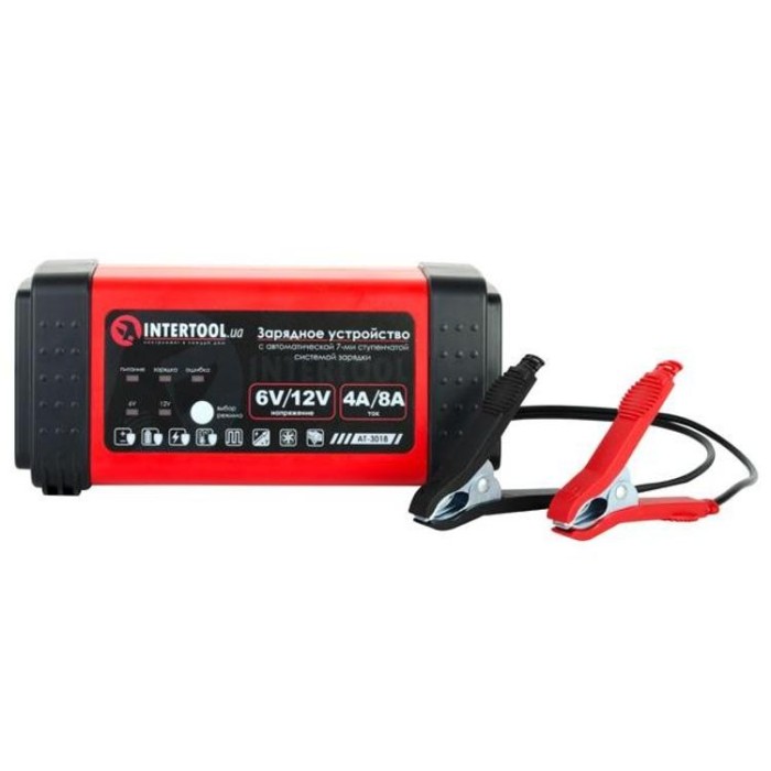 купить купить Зарядное устройство 6/12В, 4/8A, 230В, LED-индикация INTERTOOL AT-3018  