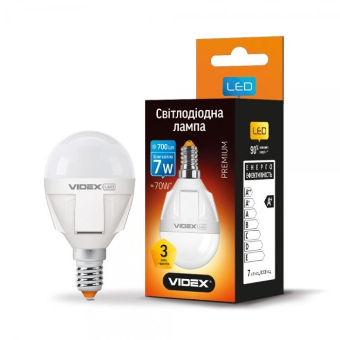 купить купить LED лампа G45 7W E14 4100K VIDEX  
