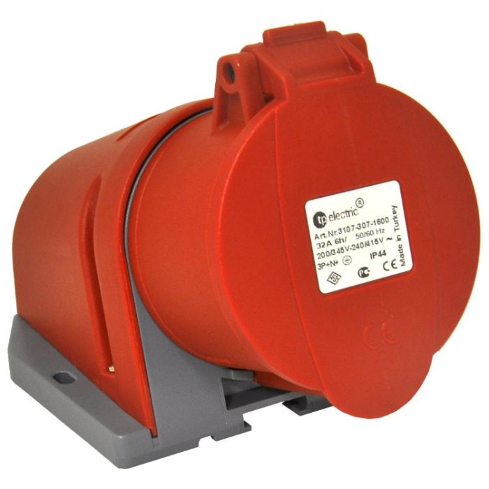 купить купить Розетка силовая настенная 16А / 5 (3Р + N + PE) IP44, TP electric (3105-307-1600)  