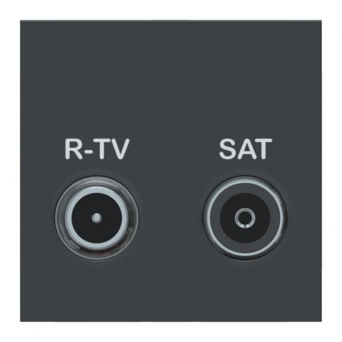 купить купить Розетка R-TV SAT проходная 2 модуля антрацит Unica New Schneider Electric (Шнайдер Электрик)  