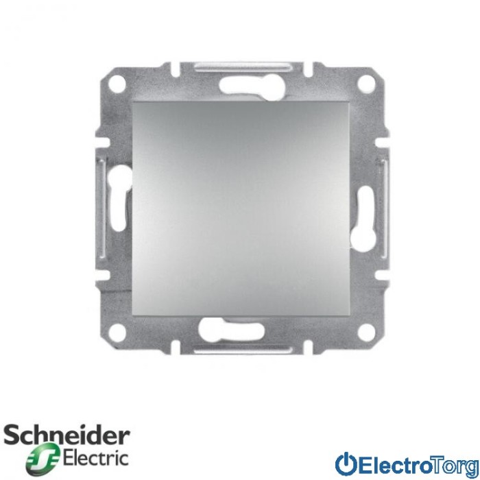 Выключатель одноклавишный двухполюсный алюминий Asfora Schneider Electric (Шнайдер Электрик)