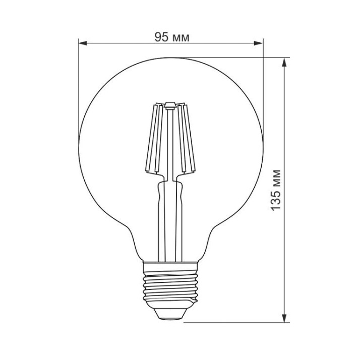 купить купить LED лампа TITANUM  Filament G95 6W E27 2200K бронза  
