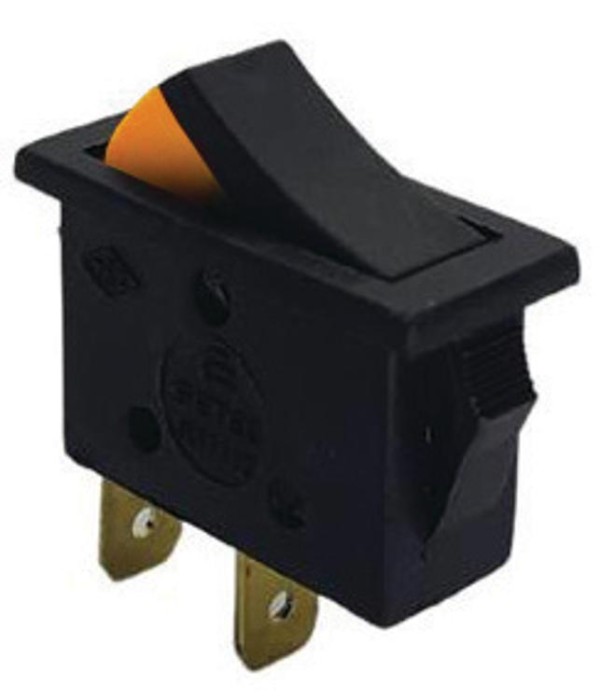 Клавішний перемикач тонкий з помаранчевим індикатором, 1 клавіша, прямокутний, ON-OFF, SETEL(S31112)