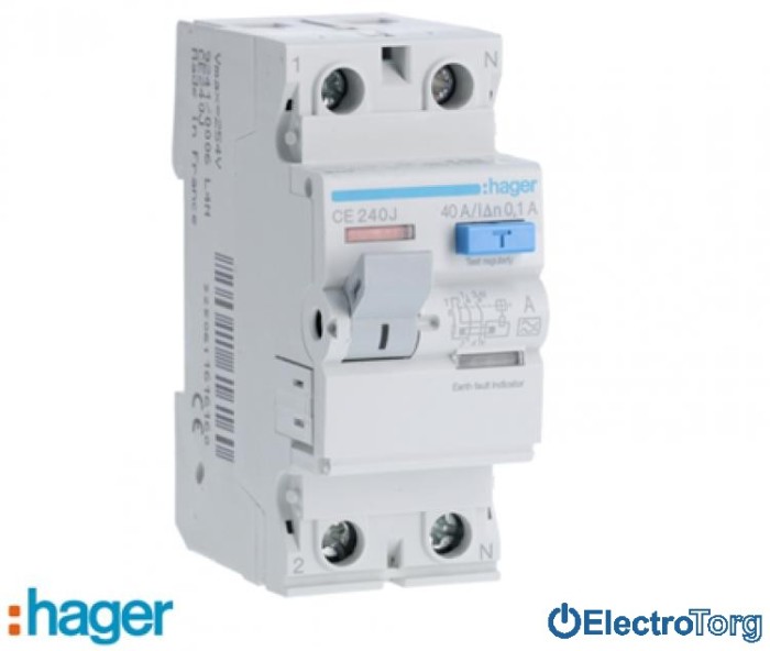 купить купить УЗО 2P 40A 100mA A Hager (Хагер)  