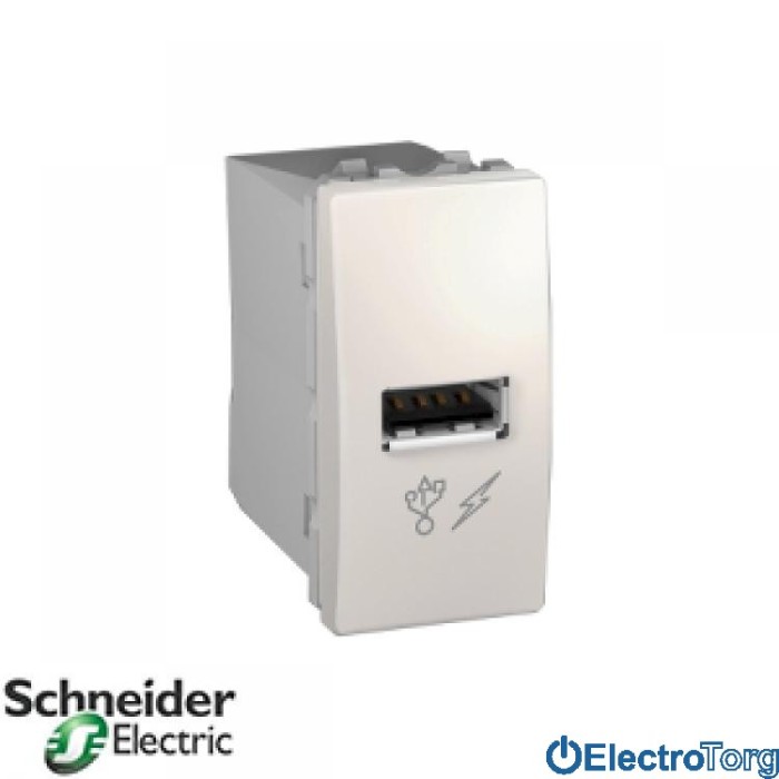 USB-розетка слоновая кость Unica Schneider