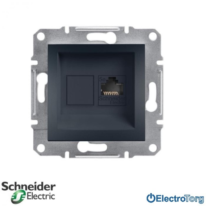 купить купить Розетка RJ45 компьютерная Кат.5e UTP одинарная антрацит Asfora Schneider Electric (Шнайдер Электрик)  