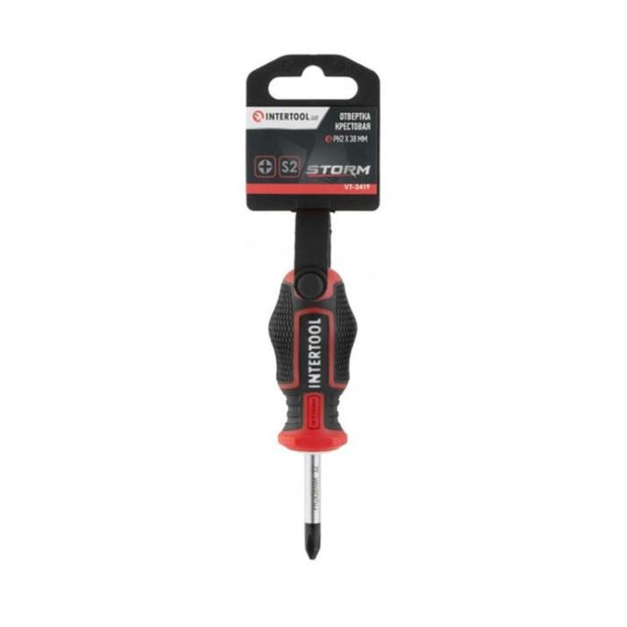 купить купить Отвертка крестовая PH2*38 мм, S2, STORM INTERTOOL VT-3419  