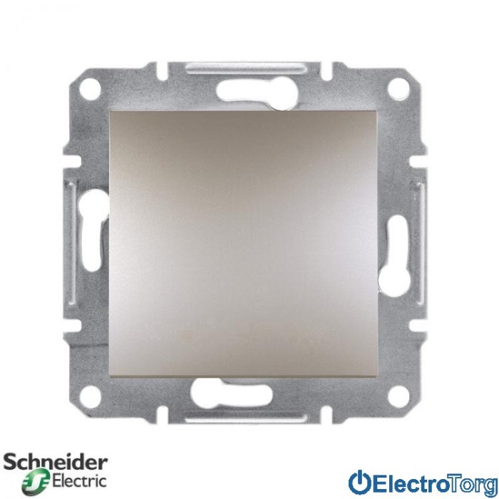 Выключатель одноклавишный двухполюсный бронза Asfora Schneider Electric (Шнайдер Электрик)