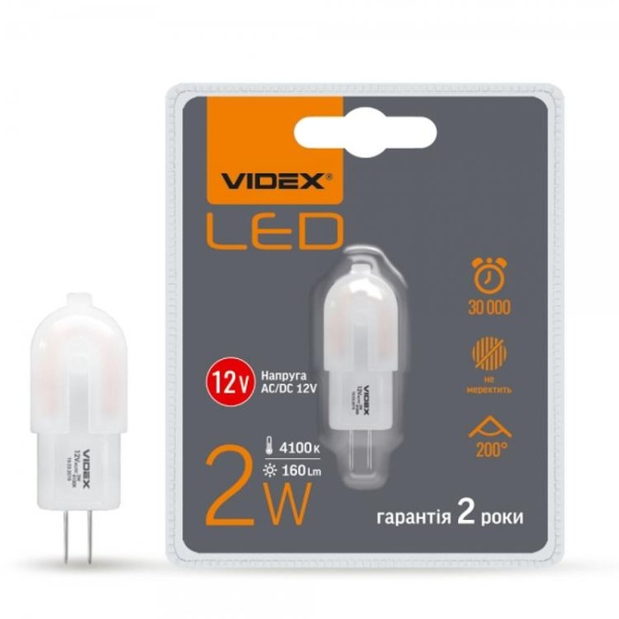 купить купить LED лампа G4e 12V 2W G4 4100K 12V VIDEX  