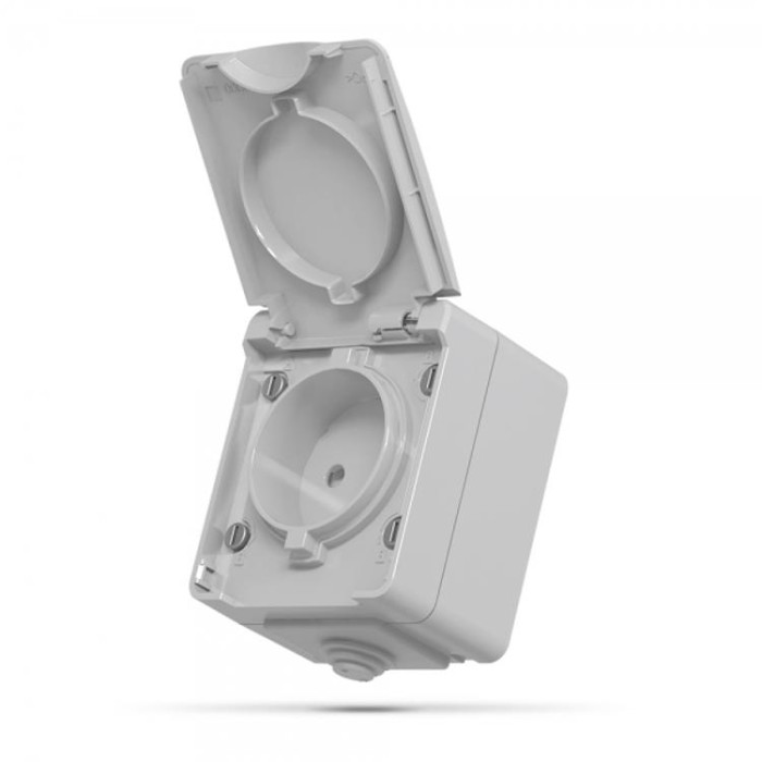 купить купить Розетка внешняя одинарная серая IP65 VIDEX BINERA  