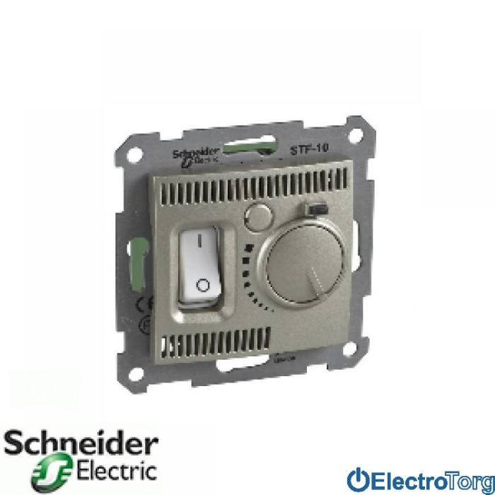 Термостат тёплого пола 10А титановый Sedna Schneider Electric (Шнайдер Электрик)