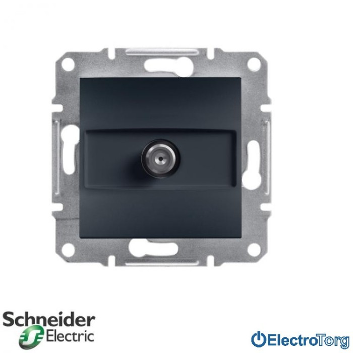 купить купить Розетка телевизионная SAT проходная (4 dB) антрацит Asfora Schneider Electric (Шнайдер Электрик)  