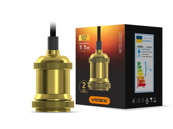 купить купить Cвітильник підвісний декоративний VIDEX VL-PD108AG  Е27 1,1м Алюміній золото  