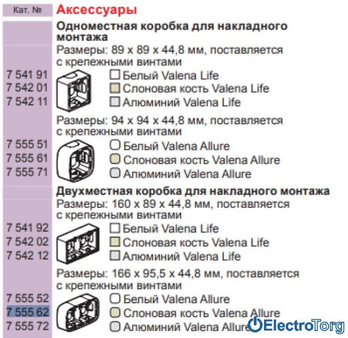купить купить Коробка двойная для накладного монтажа слоновая кость Valena ALLURE Legrand  